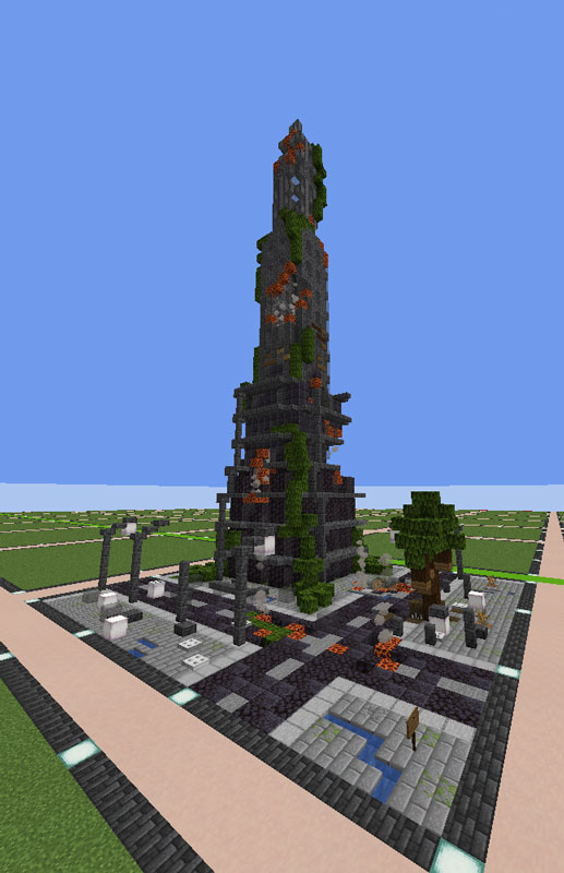 Tower built in minecraft