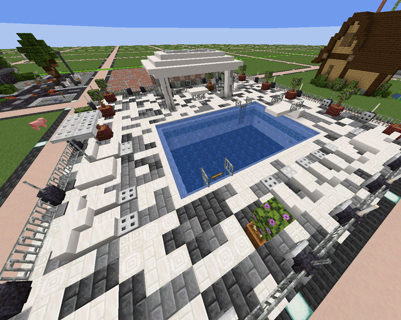 Swimming pool built in minecraft